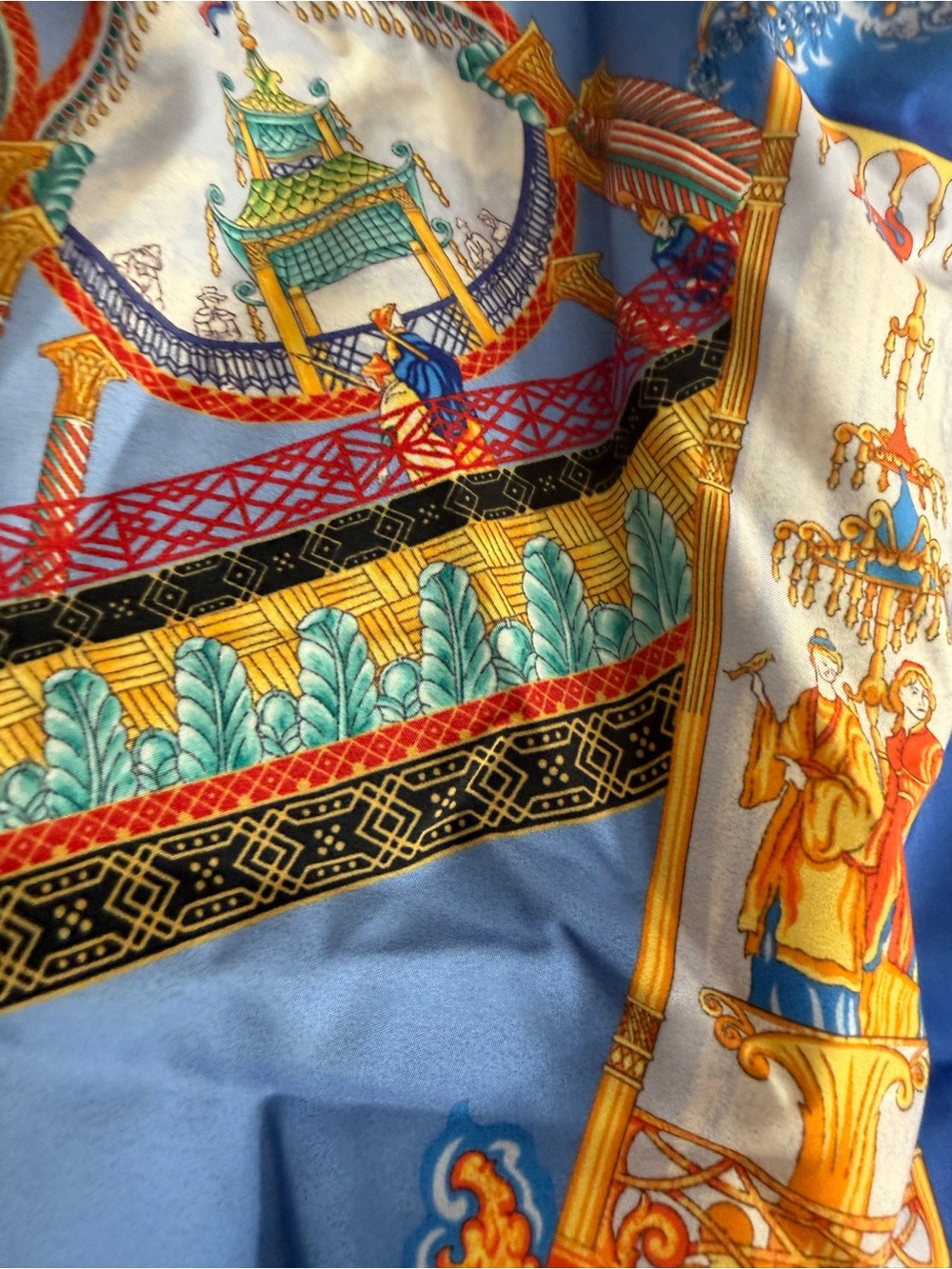 Versace Blue Drawstring Swim Shorts with Gold Accents - Picture 6 of 9